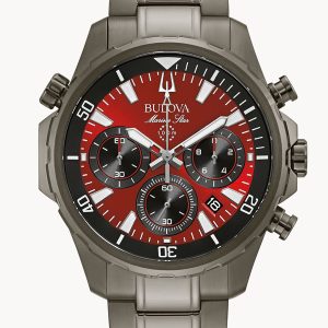 BULOVA MARINE STAR RED DIAL MEN’S WATCH 98B350