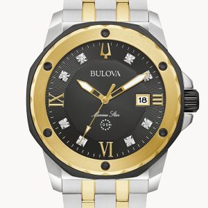 BULOVA MARINE BLACK RED DIAL MEN’S WATCH 98D175