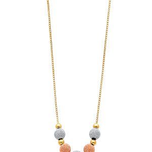 14k Gold Tri-Color Light Hanging Necklace