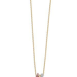 14k Gold Tri-Color Light Hanging Necklace