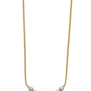 14k Gold Tri-Color Light Hanging Necklace