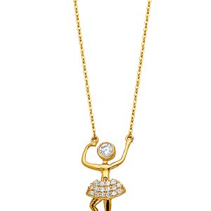 14k Yellow Gold Ballerina Necklace