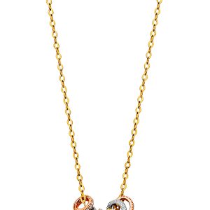 14k Gold Tri-Color Circle Necklace