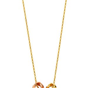 14k Gold Tri-Color Perforated Ball Necklace