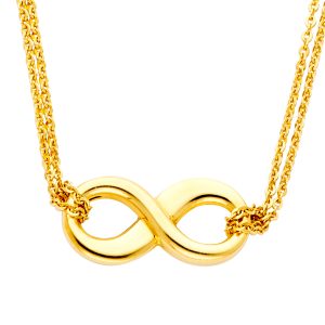 14k Yellow Gold Infinity Necklace