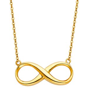 14k Yellow Gold Infinity Necklace