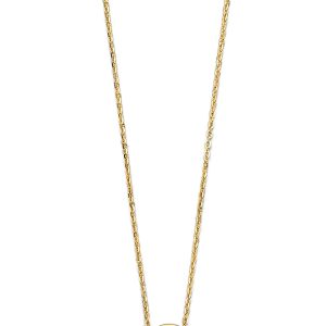 14k Yellow Gold Round Slide Charm Necklace