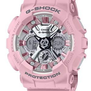 G-SHOCK S SERIES PINK RESIN STRAP W/ SILVER-TONE DIAL LADIES WATCH GMAS120NP-4A