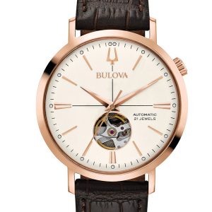 BULOVA AEROJET WHITE SKELETON DIAL MEN’S WATCH 97A136