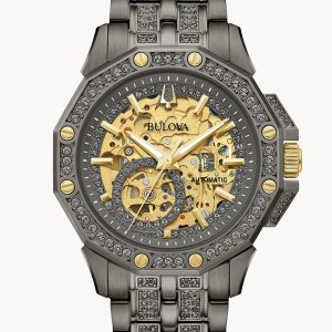 BULOVA OCTAVA GRAY DIAL STAINLESS STEEL MEN’S WATCH 98A293