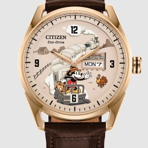 CITIZEN DISNEY HOMETOWN MICKEY MOUSE BEIGE DIAL MEN’S WATCH AW0088-04W