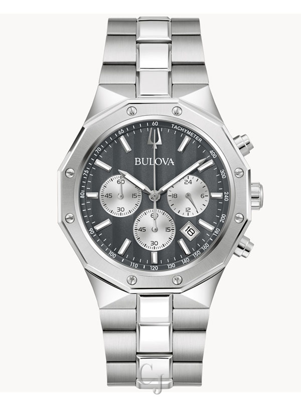 BULOVA PRESTIGE GRAY DIAL CHRONOGRAPH MEN’S WATCH 96B459