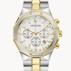 BULOVA PRESTIGE WHITE DIAL STAINLESS STEEL MEN’S WATCH 98B450