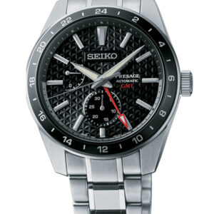 SEIKO PRESAGE SHARP-EDGED SERIES GMT BLACK DIAL MEN’S WATCH SPB221