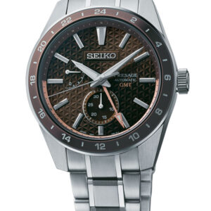 SEIKO PRESAGE SHARP-EDGED SERIES GMT BROWN DIAL MEN’S WATCH SPB225