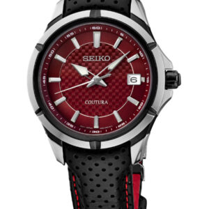 SEIKO COUTURA RED DIAL LEATHER STRAP MEN’S WATCH SUR567