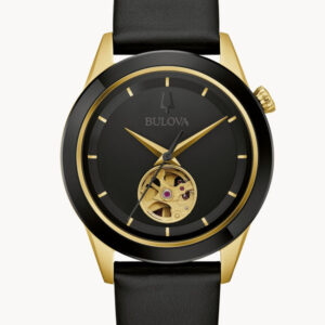 BULOVA APOLLO AUTOMATIC BLACK DIAL MEN’S WATCH 98A327