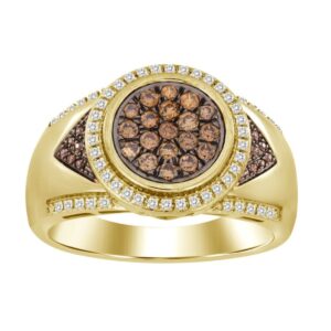 MEN’S RING 0.50CT ROUND DIAMOND 10K YELLOW GOLD