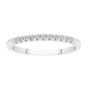 LADIES BAND 0.15CT ROUND DIAMOND 14K WHITE GOLD