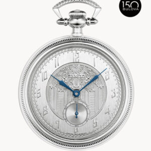 BULOVA LIMITED EDITION SILVER-TONE DIAL POCKET WATCH 96A325