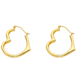 14KY Hollow Heart Earrings (SML)