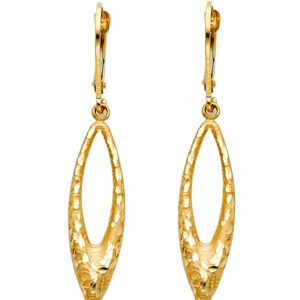 14KY Fancy Hollow Earrings with Lever Back