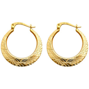 14KY DC Moon Shape Hollow Earrings (22mm)