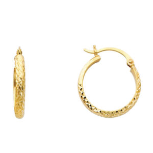 14KY DC 2.8mm Hollow Round Tube Hoop Earrings (20mm)