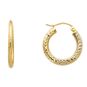14KY DC 3.0mm Round Hoop Earrings (20mm)