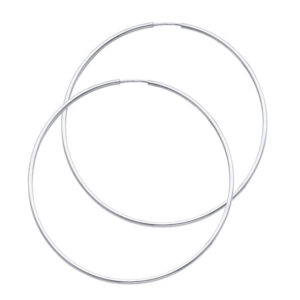 14KW 1.5mm Round Tube Polished Endless Hoop Earrings (45mm)