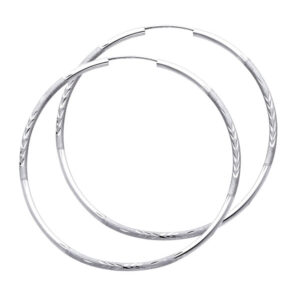 14KW 2mm Budded DC Endless Hoop Earrings (60mm)