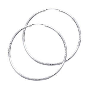 14KW 2mm Budded DC Endless Hoop Earrings (50mm)