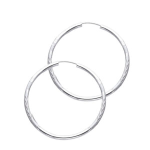 14KW 2mm Budded DC Endless Hoop Earrings (30mm)
