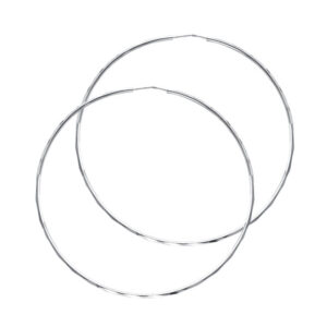14KW 1.5mm Faceted Round Tube Hoop Earrings (55mm)