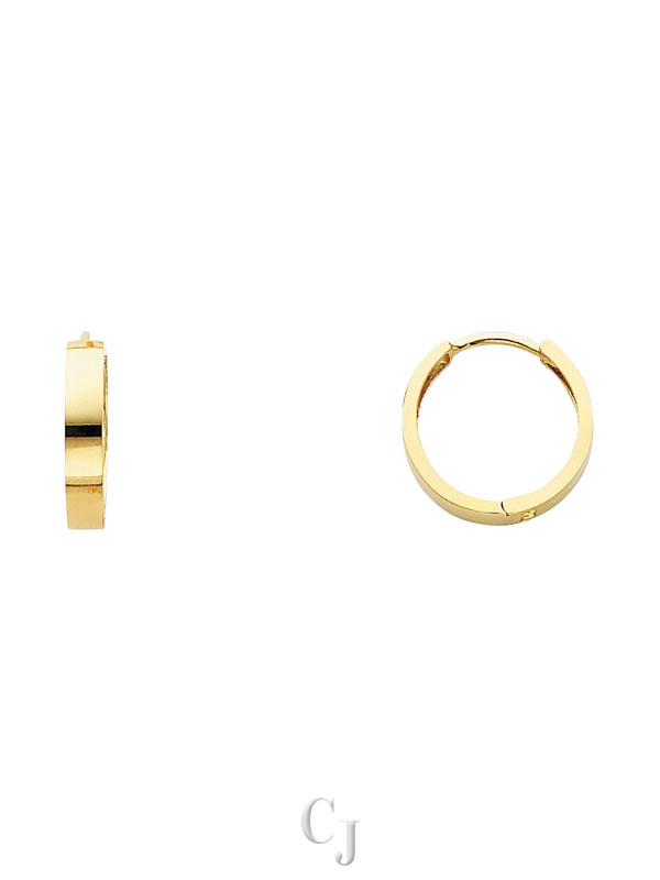 14KY Plain Huggies Earrings