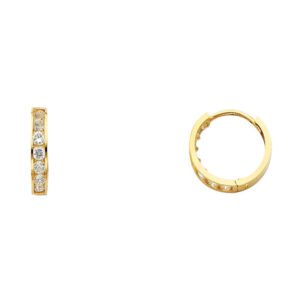 14KY CZ Huggies Earrings