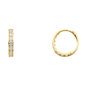 14KY CZ Huggies Earrings
