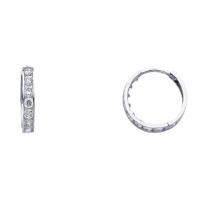 14KW CZ Huggies Earrings