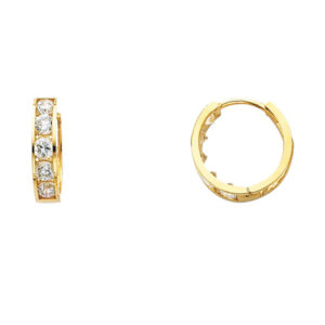 14KY CZ Huggies Earrings