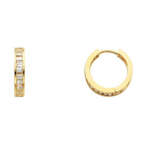 14KY CZ Huggies Earrings