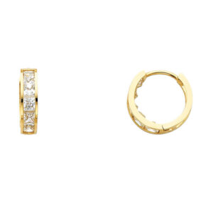 14KY CZ Huggies Earrings
