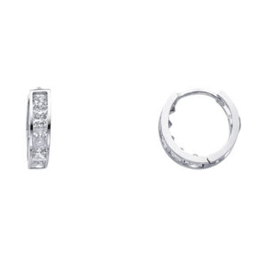 14KW CZ Huggies Earrings