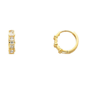 14KY CZ Huggies Earrings