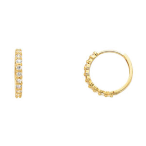14KY CZ Huggies Earrings