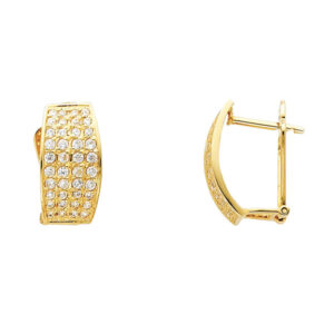 14KY CZ Huggies Earrings