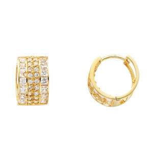 14KY CZ Huggies Earrings