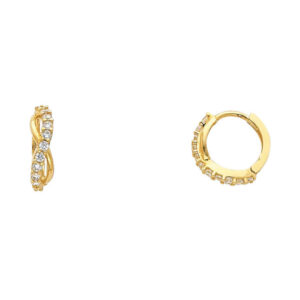 14KY CZ Huggies Earrings