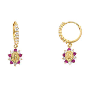 14KY Guadalupe CZ Huggies Earrings