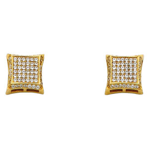14KY Square CZ Earrings
