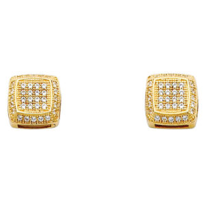 14KY Square CZ Earrings
